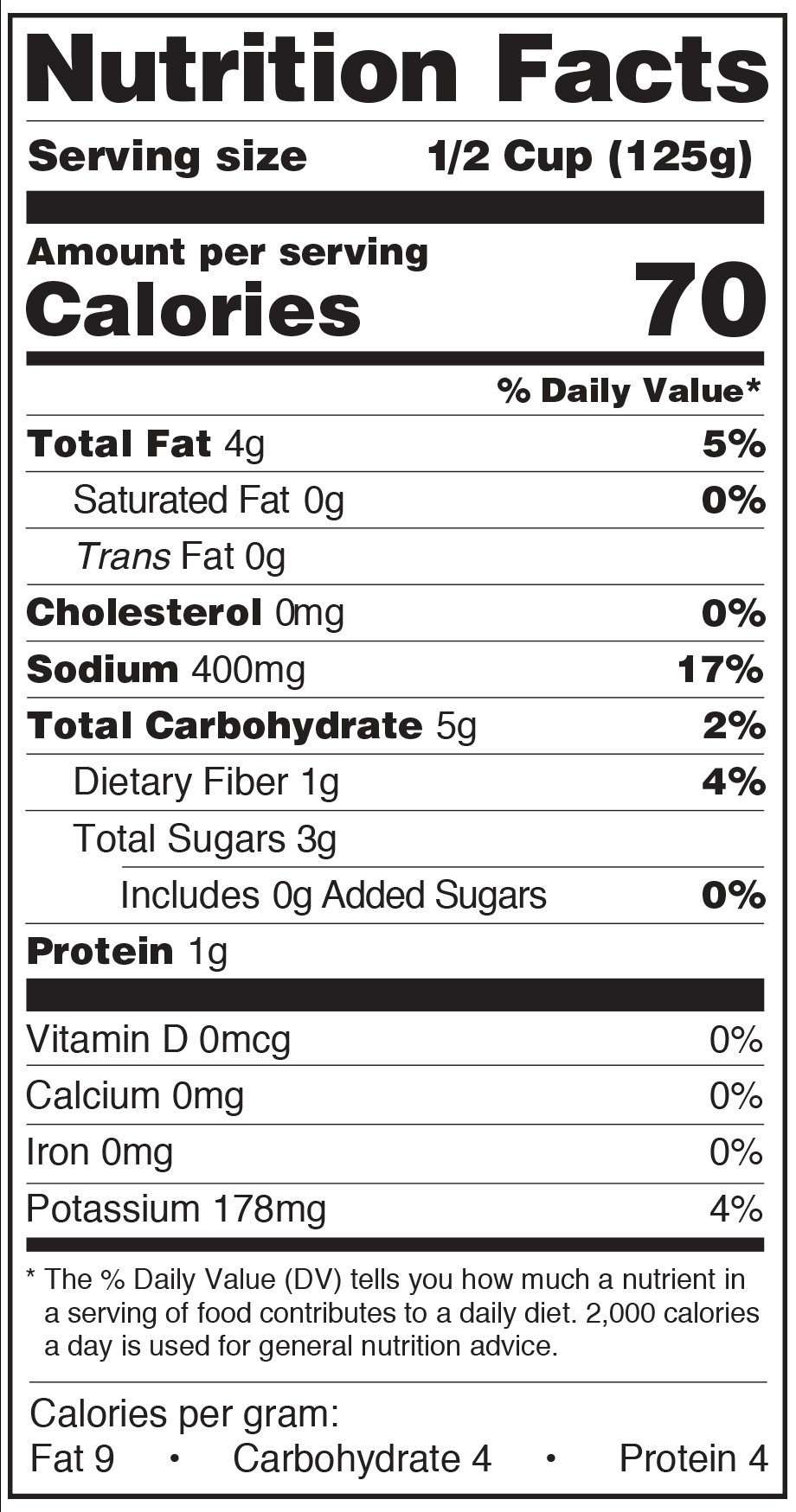 Paesana Organic Pasta Sauce Roasted Garlic Nutrtition Facts Label