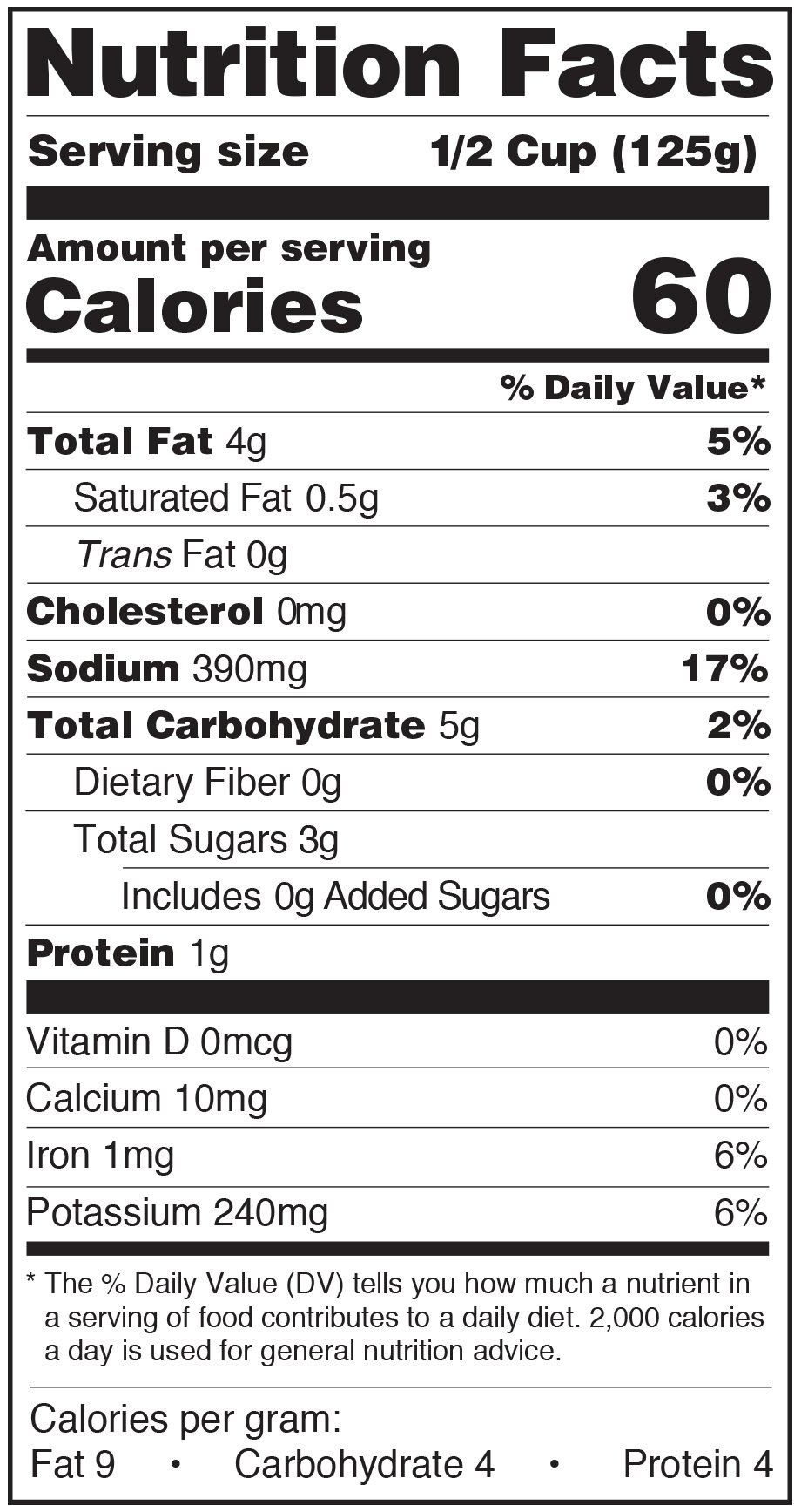 Paesana Pasta Sauce Nutrition Facts Label roasted garlic