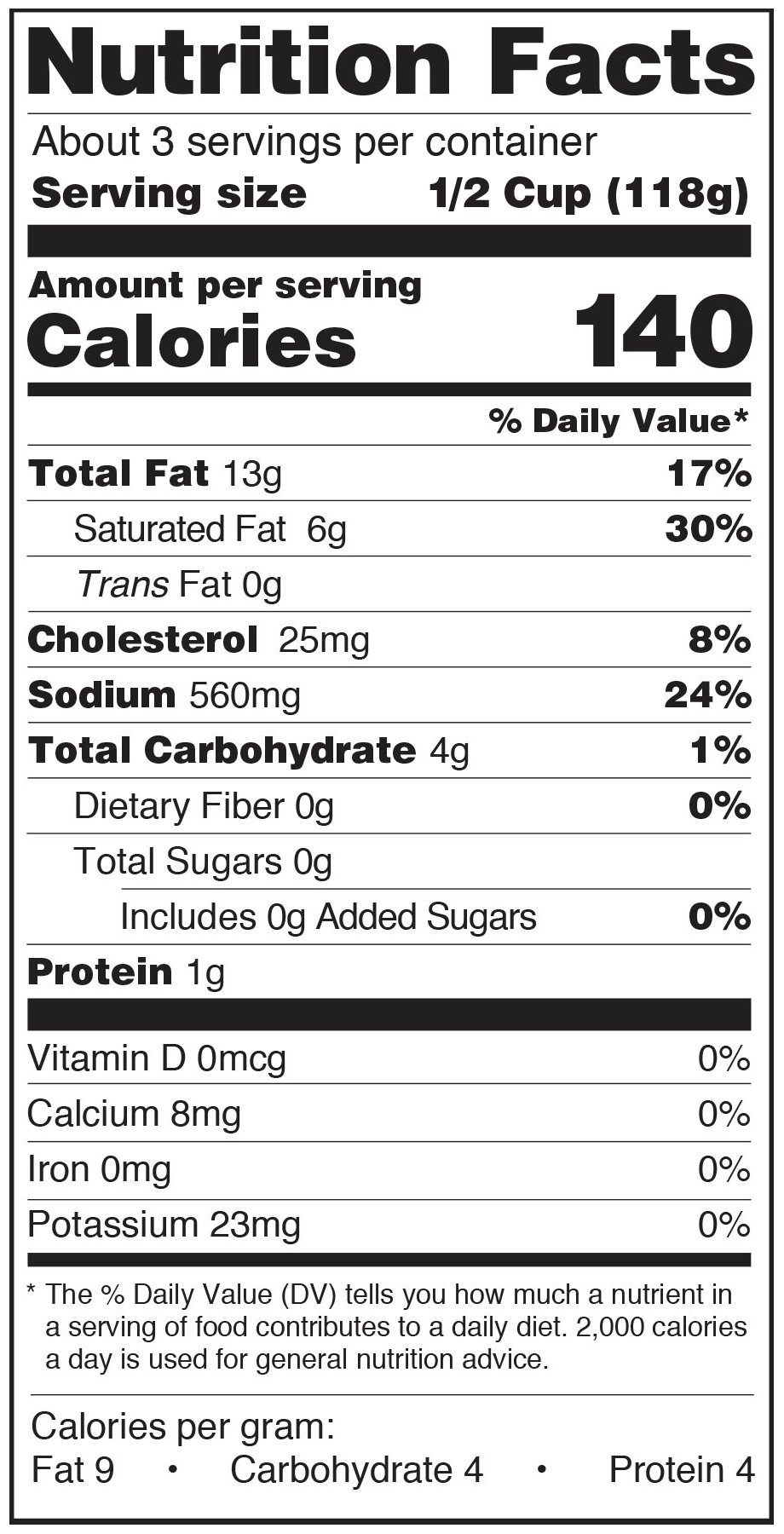 Paesana Piccata Nutrition Facts Panel