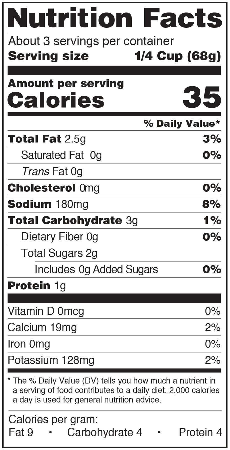 Paesana Pizza Sauce Nutrition Facts Label classic