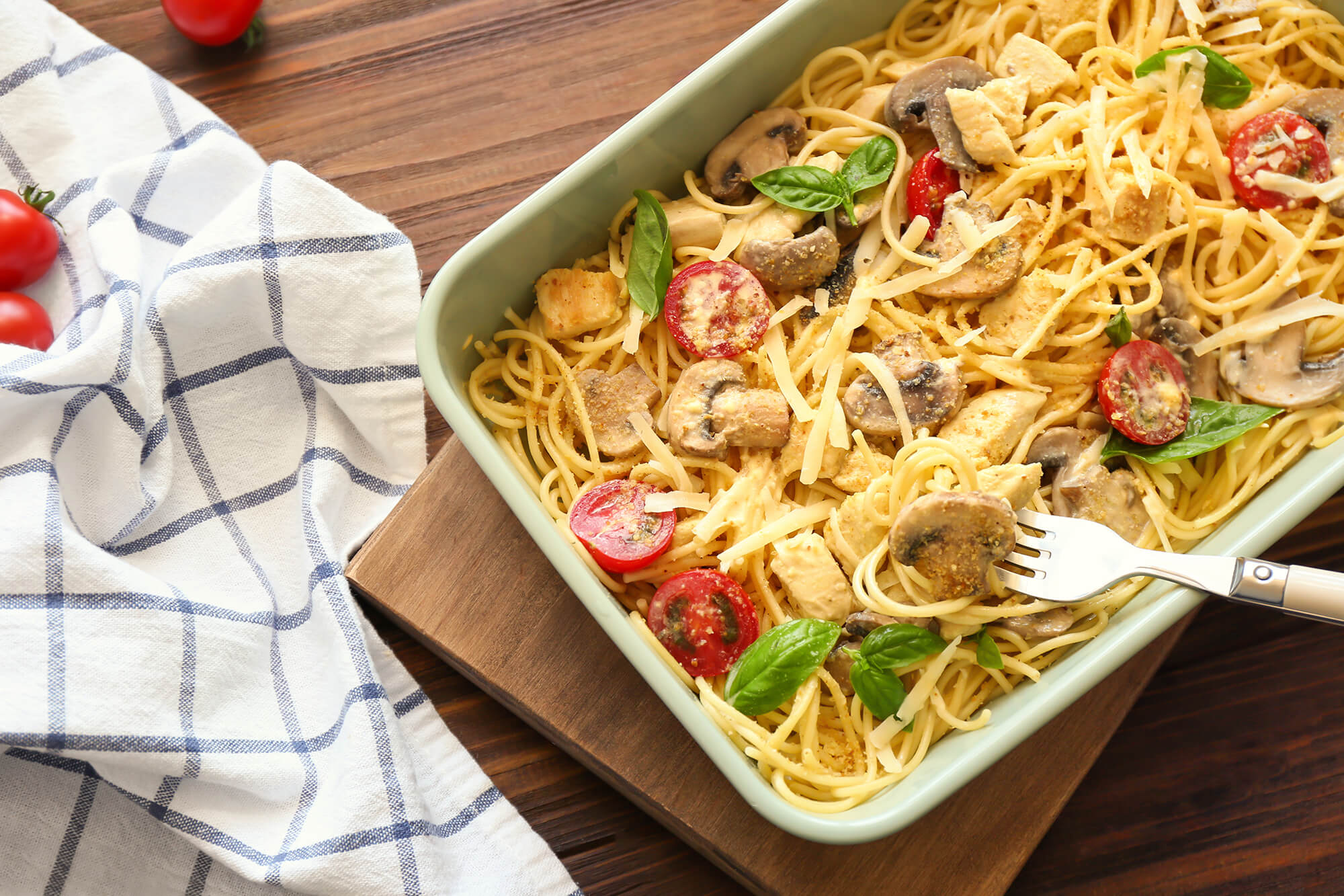 Turkey Tetrazzini overhead shot