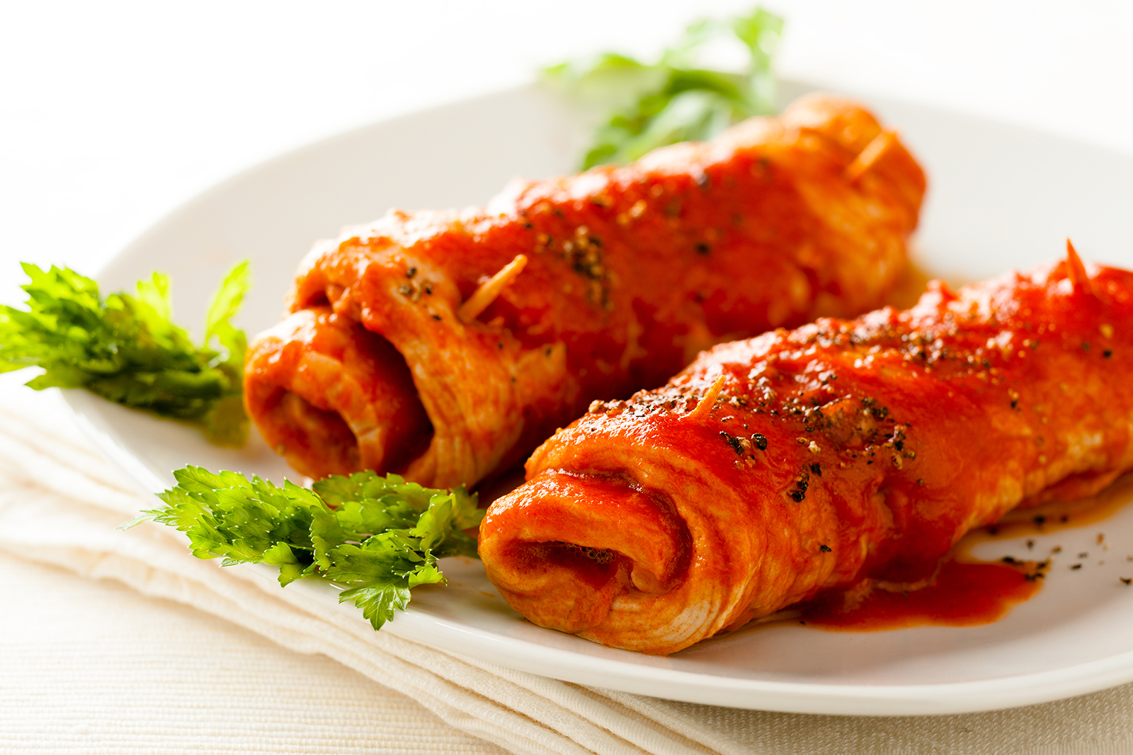 upclose shot of braciole