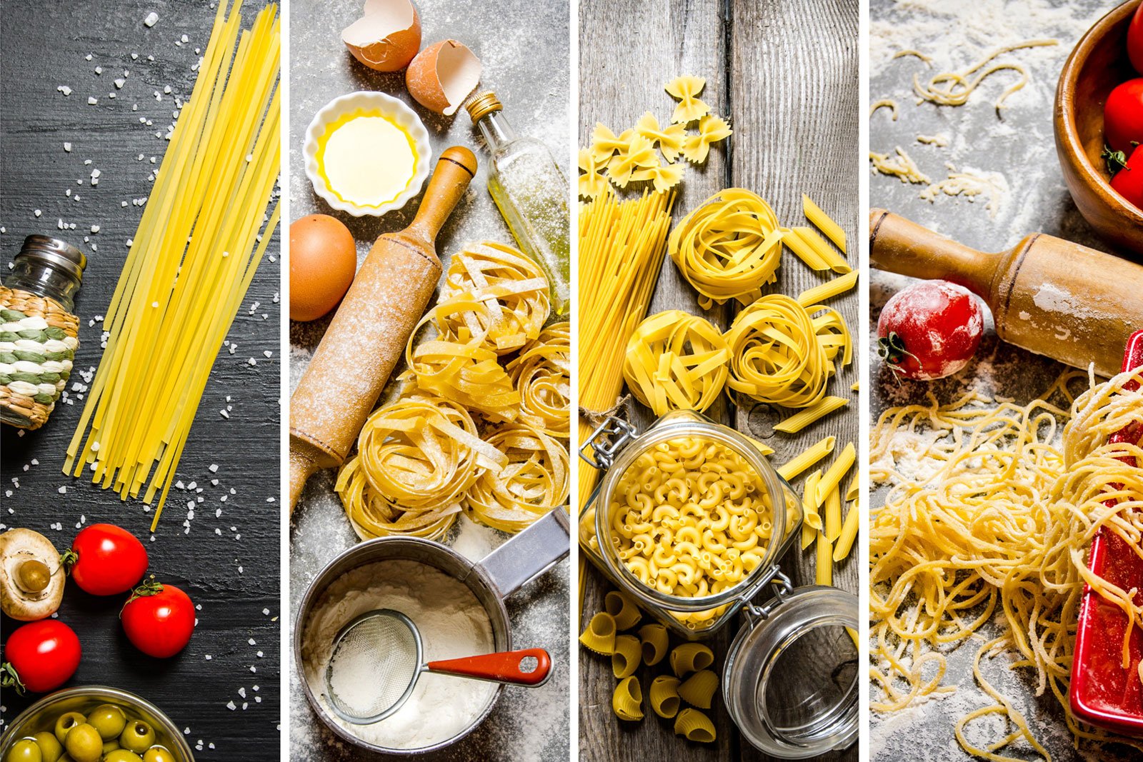 assortment of dried pastas 