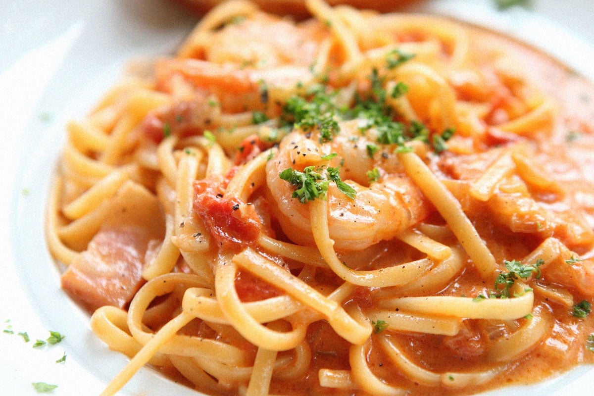 Shrimp and Roasted Garlic with Linguine