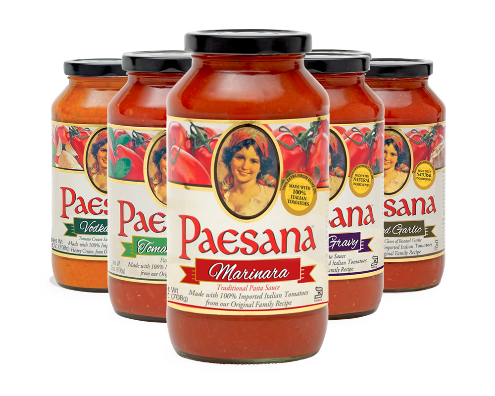 Jars of Paesana Pasta Sauces